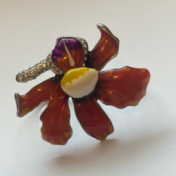 Double Finger Floral Ring- Adjustable - Picture 1 of 5